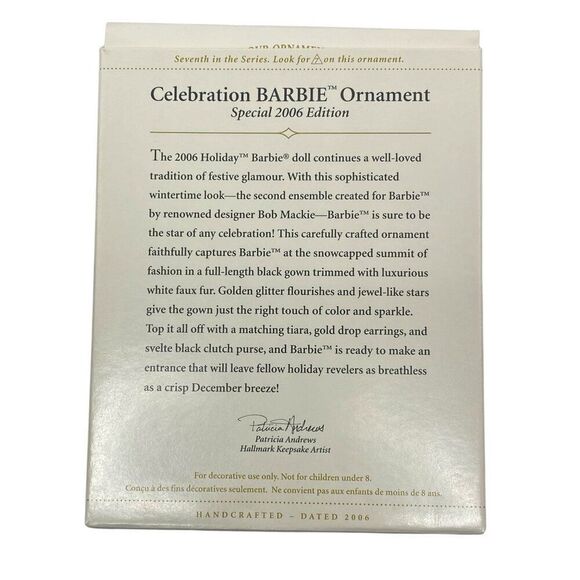 2006 Celebration BARBIE Hallmark Ornament 7th  in Series - Picture 5 of 6